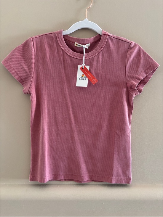 Marine Layer Tops - Marine Layer Lexi Rib Sun-In Crew Tee. Brick. Small. NWT.